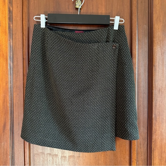 Kenzo wool asymmetric gray wrap skirt - Picture 1 of 7